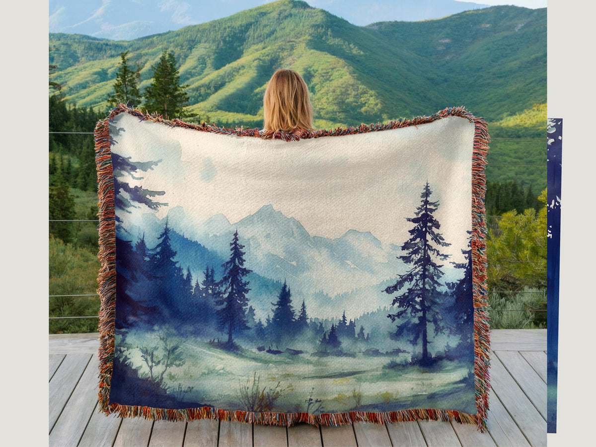 Viking Blanket - Viking Mountain Fjord and Longboat Soft Fleece Blanket - Viking Art Blanket - Gift