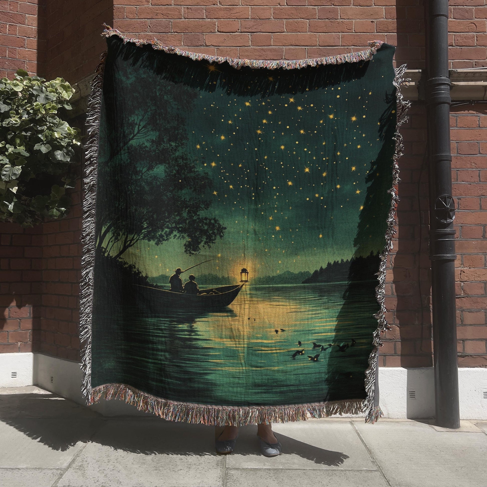 Viking Blanket - Viking Mountain Fjord and Longboat Soft Fleece Blanket - Viking Art Blanket - Gift