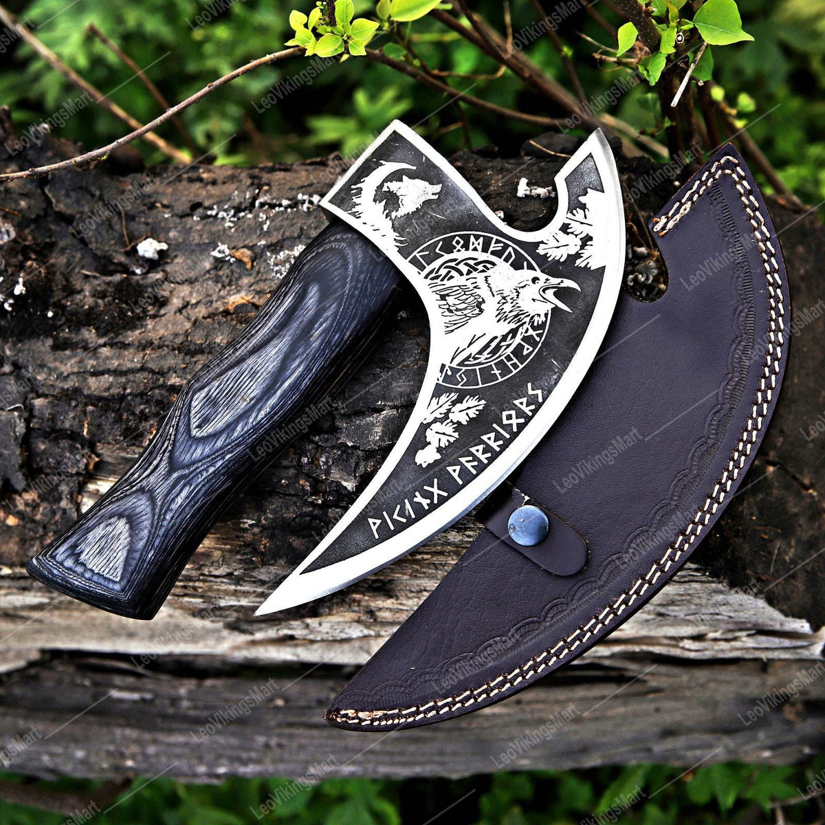 Viking Weapon Replica - Personalized Viking Axe, Hand made Carbon Steel Camping Hatchet With
