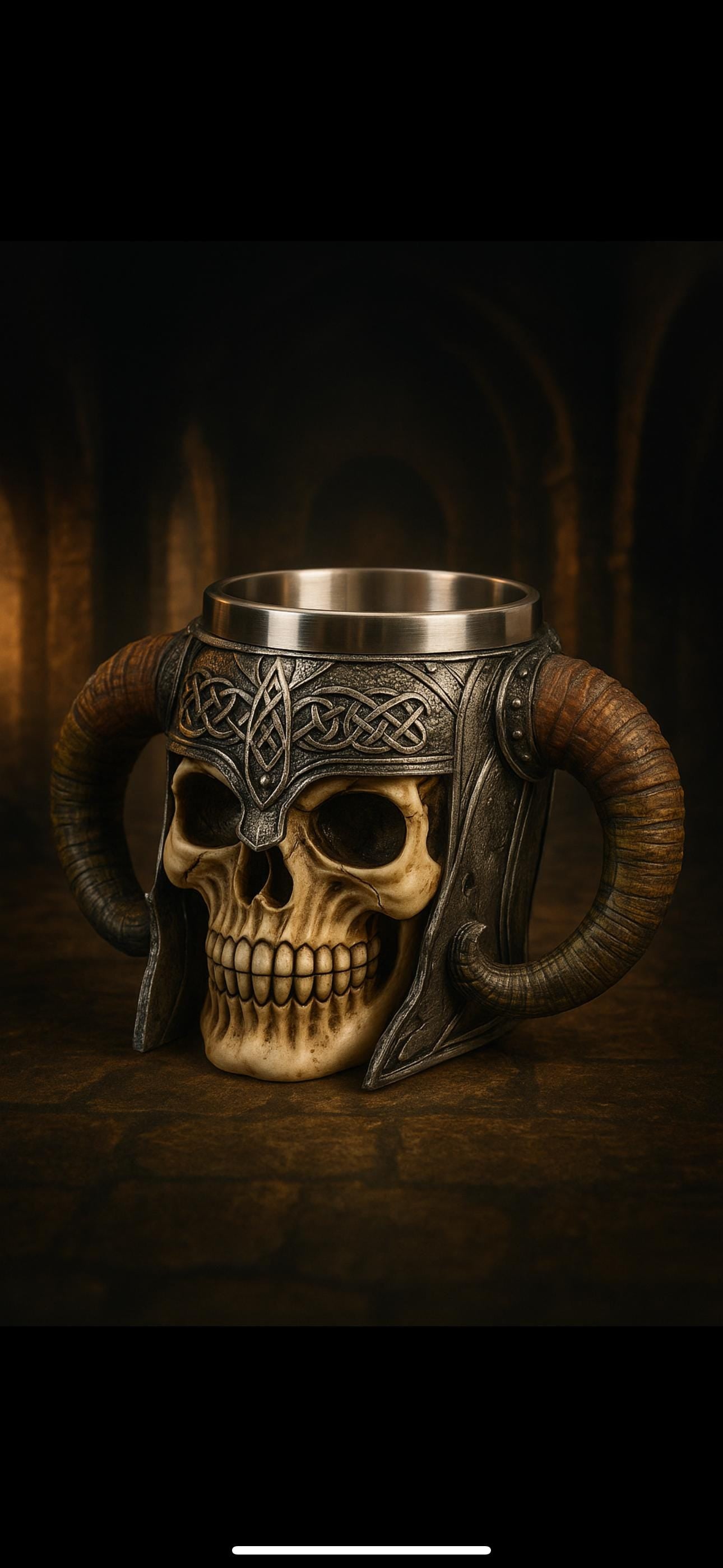 Viking Mug - Viking Horned Skull Warrior Tankard Mug For your favorite Drink