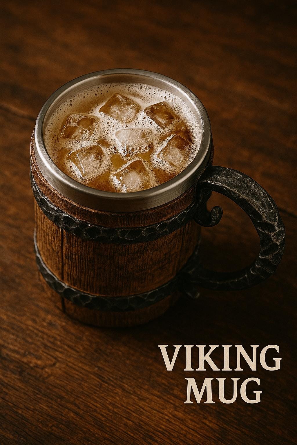 Viking Mug - Viking Wood Style Mug, Beer gift for Husband, Nordic Wooden Stein, Fathers day gift