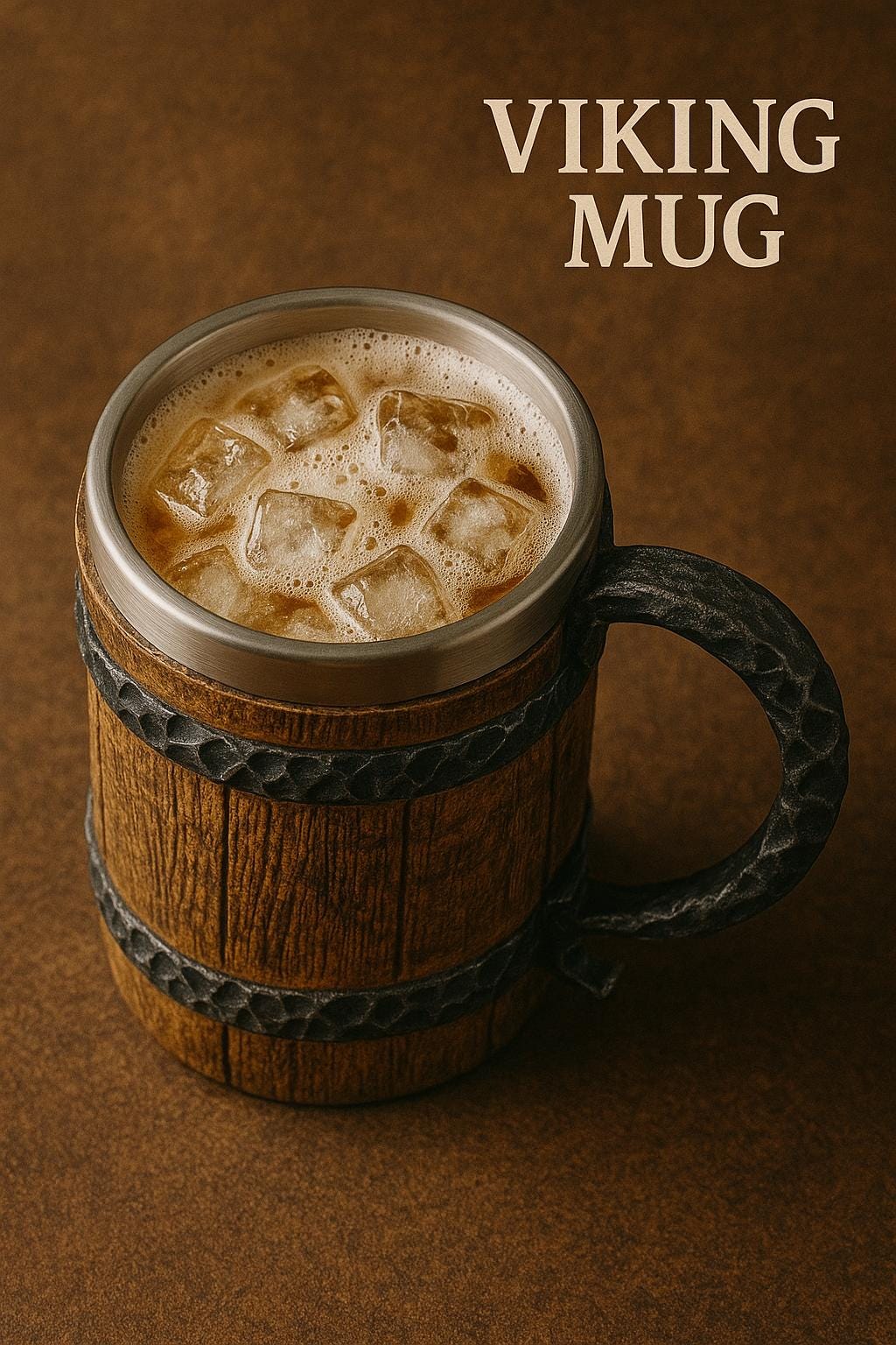 Viking Mug - Viking Wood Style Mug, Beer gift for Husband, Nordic Wooden Stein, Fathers day gift
