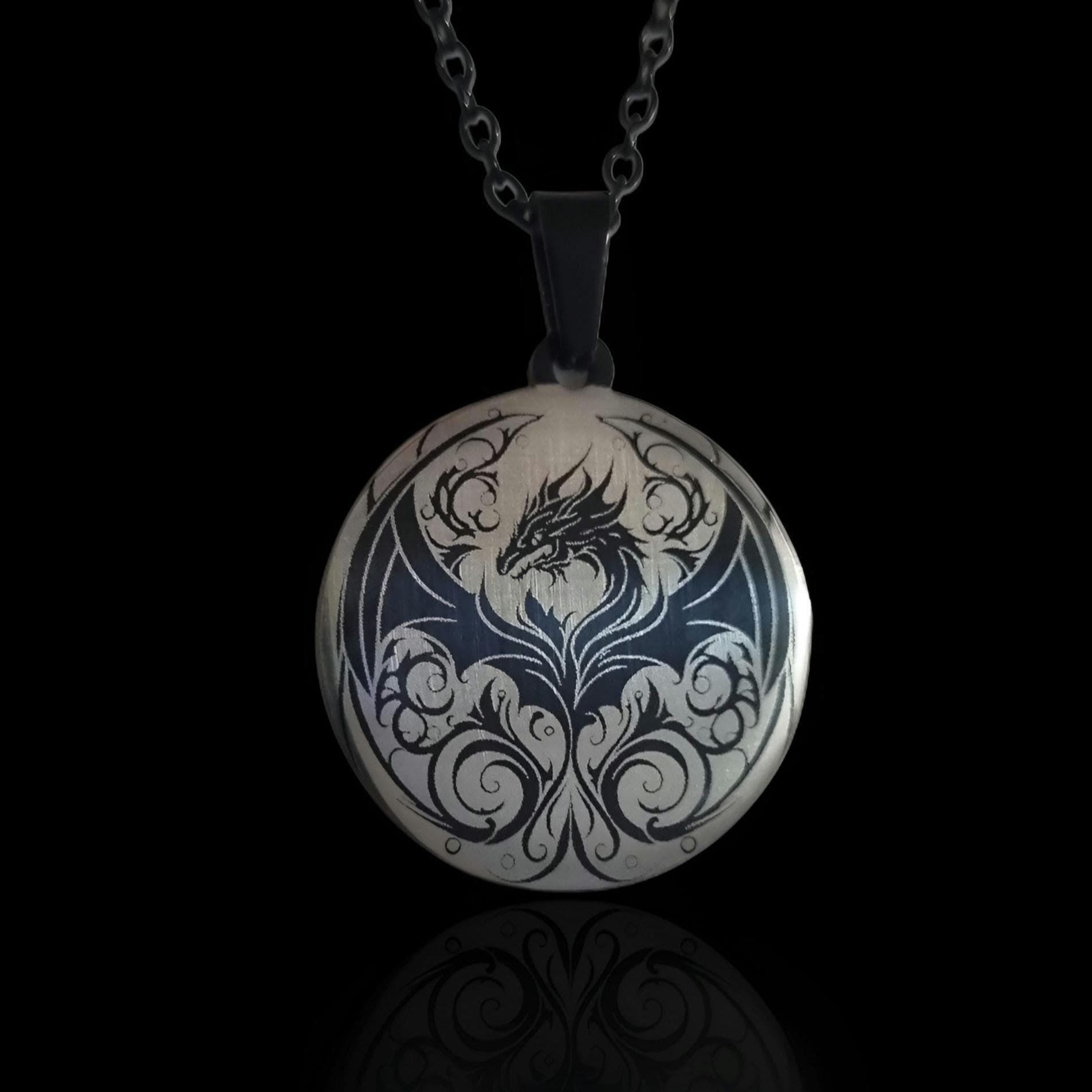 Viking Necklace - Braided Leather Dragon Necklace – Viking Necklace with Silver Dragon End Caps