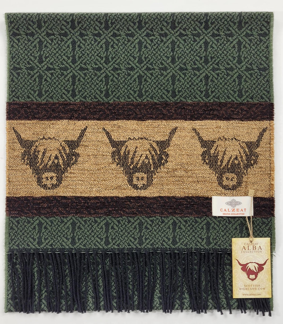 Viking Home Decor - Made in Scotland Jacquard Woven Viking Ship Serpent Scarf