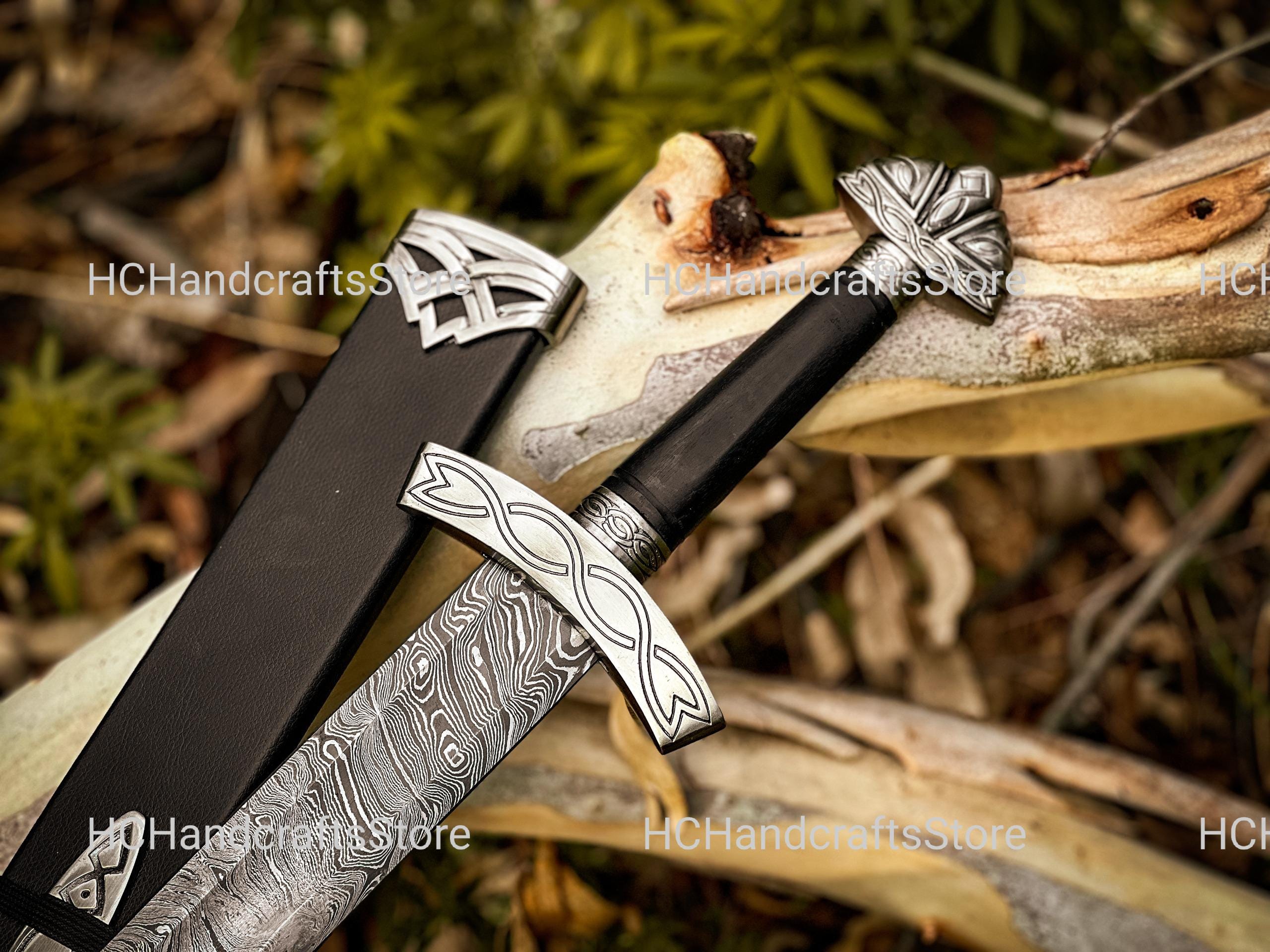 Viking Costume & LARP - Hand Crafted Northmen Damascus Steel Viking Sword, Custom Handmade Blade