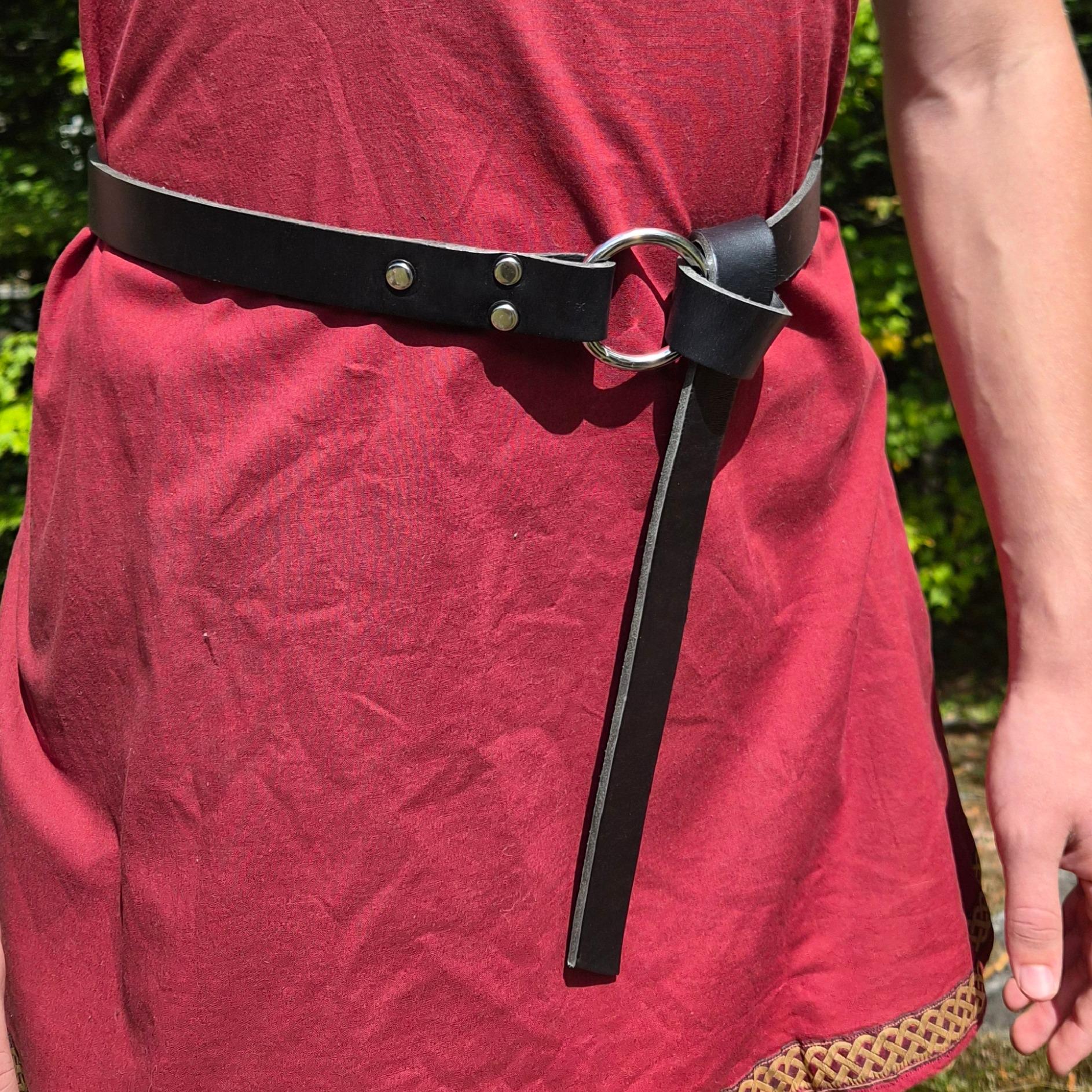 Viking Ring - Medieval Leather Belt Key Holder, Renaissance Keychain Belt Loop, Viking Cosplay