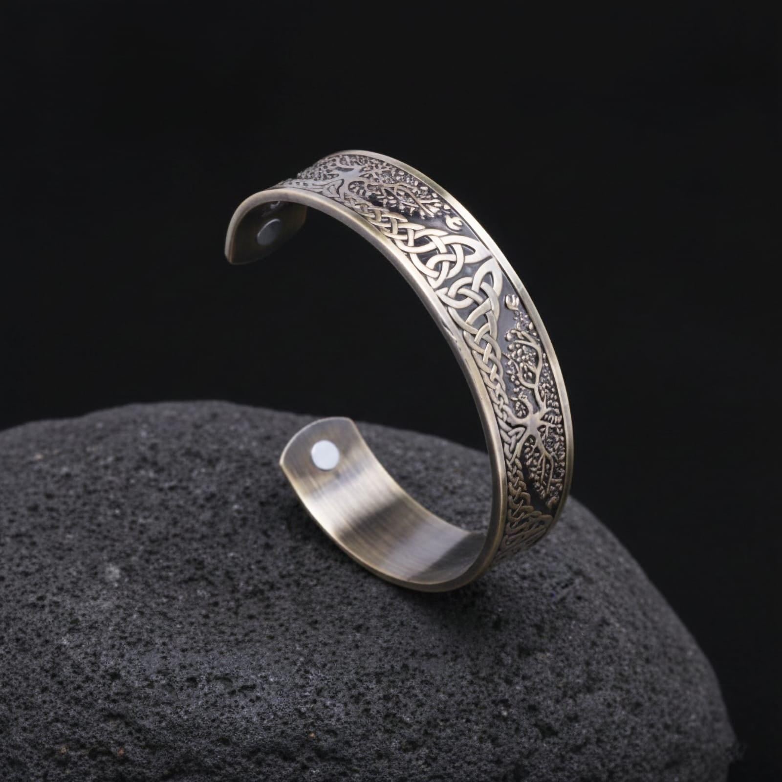 Viking Rune Bracelet - Vintage Viking Rune Bracelet, Norse Rune Mens Cuff – Nordic Bangle Pagan