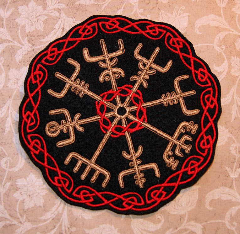 Viking Vegvisir Compass Rug - Round Viking Vegvisir Rug, Norse Compass Area Rug, Celtic Knot Nordic