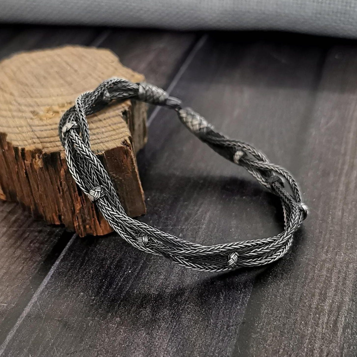 Viking Bracelet - 999 Silver Viking Bracelet. Woven Bracelet. Hand Braided Bracelet. Herringbone