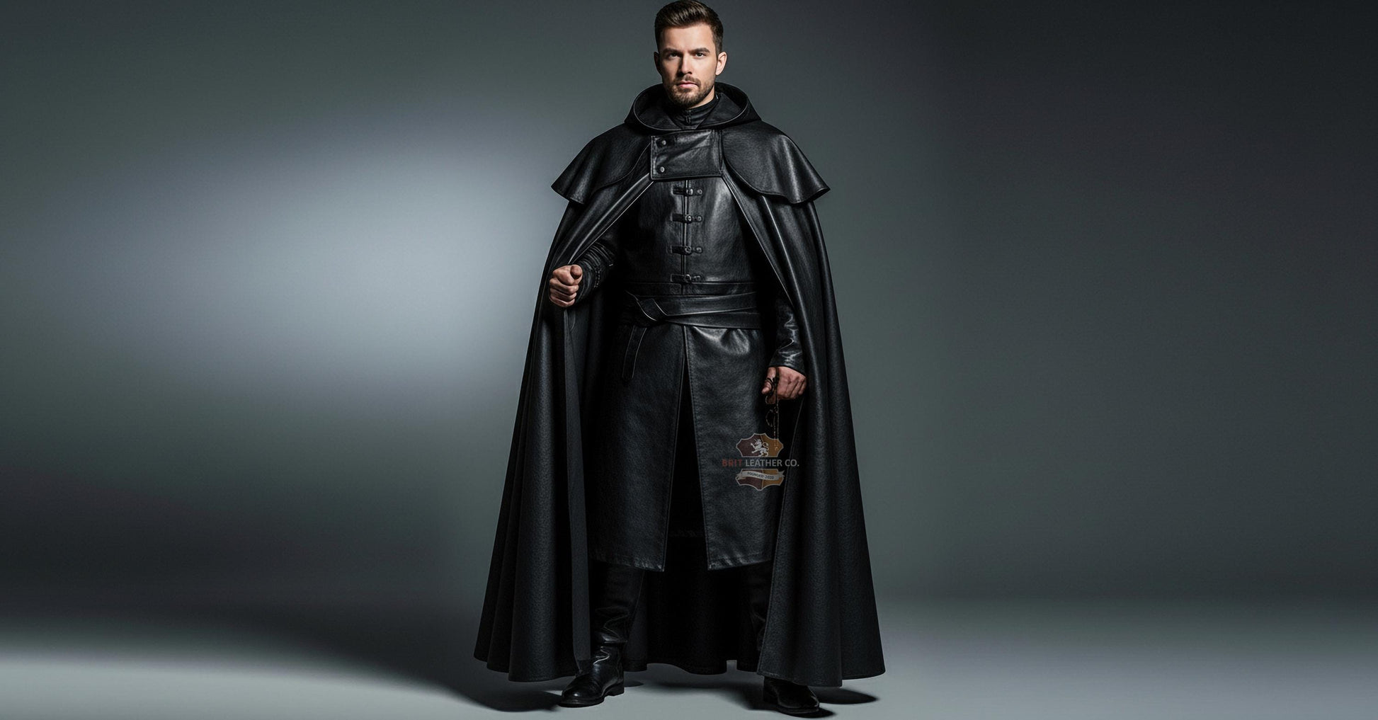 Viking Jacket - Viking Jarl Leather Coat Men Fur Collar Norse Warrior Medieval Fantasy Cosplay
