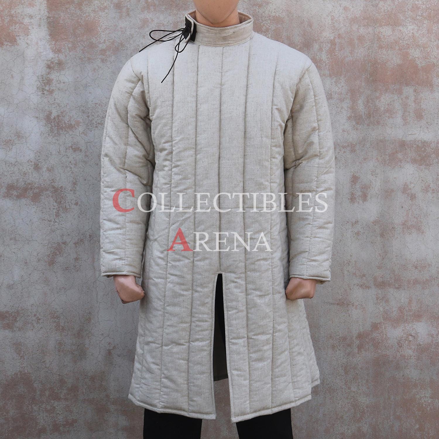 Viking Costume & LARP - Medieval Viking Gambeson with Leather Reinforcement for Ren Faire