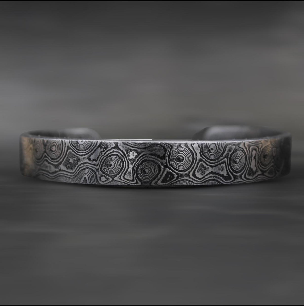 Viking Bracelet - Hand Forged Damascus Steel Cuff Bracelet with Copper Inlay Viking Bangle, Modern