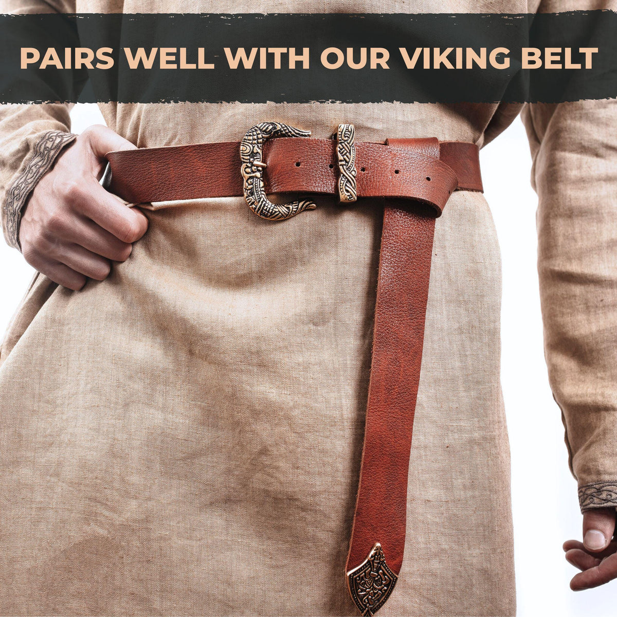 Viking T-Shirt - Loom-Woven Linen Viking Tunic: Norse Reenactment Attire - Long-sleeve and