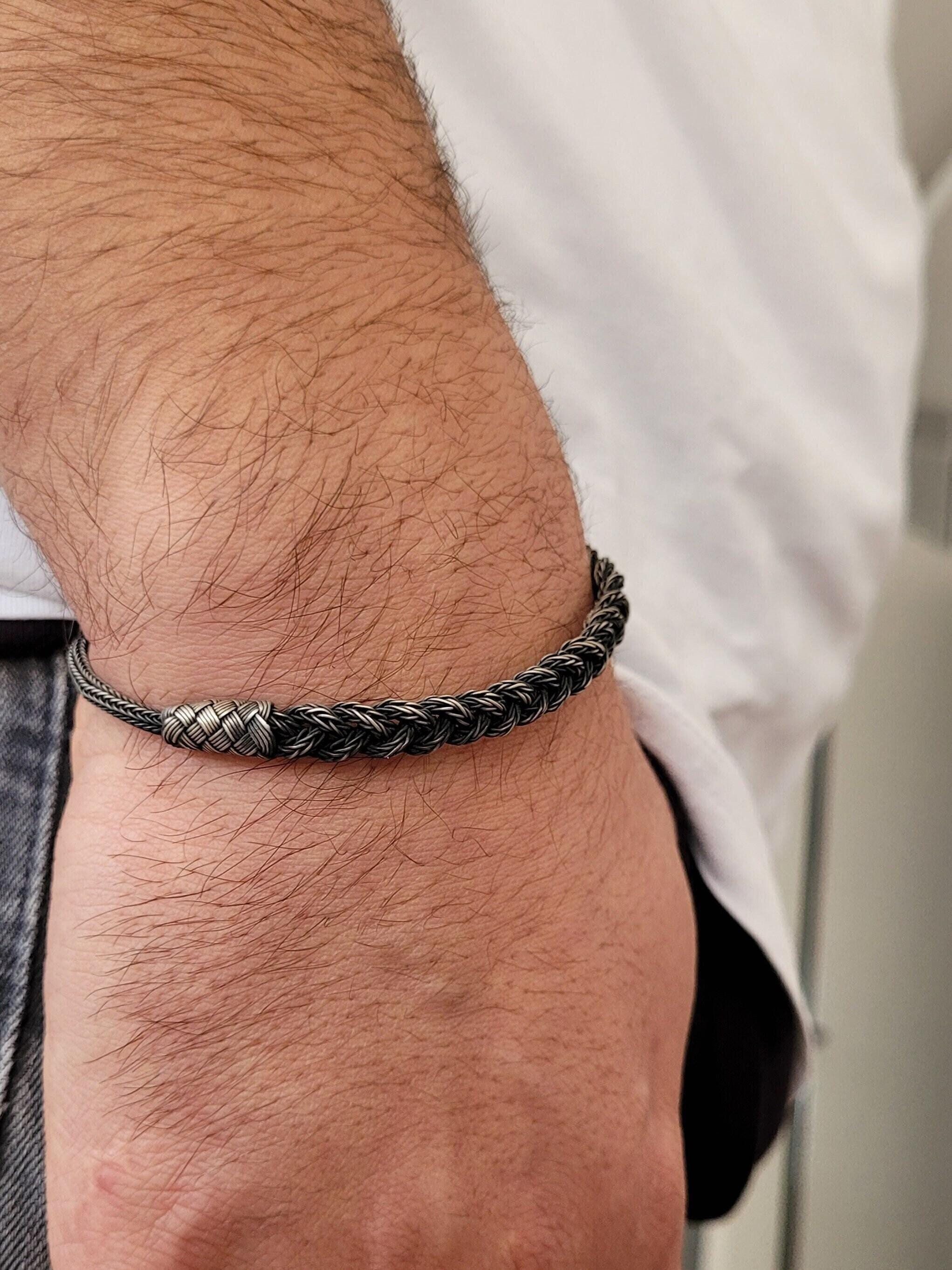 Viking Bracelet - 999 Silver Viking Bracelet. Woven Bracelet. Hand Braided Bracelet. Herringbone