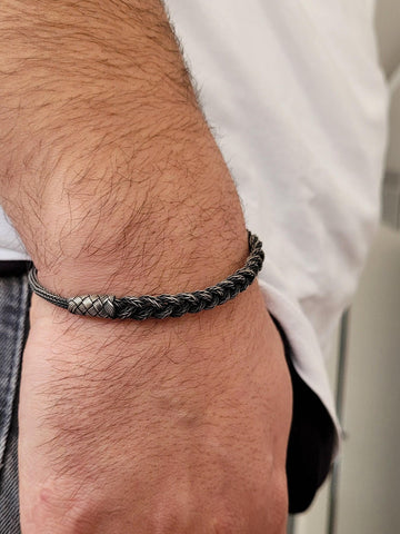 Viking Bracelet - 999 Silver Viking Bracelet. Woven Bracelet. Hand Braided Bracelet. Herringbone