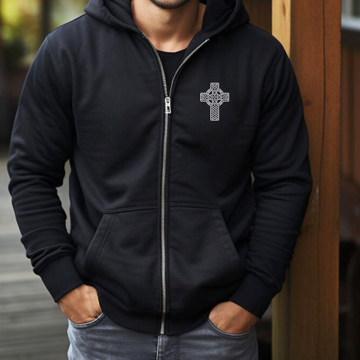Viking Hoodie - Irish Viking Zip Hoodie, Ireland Flag Norse Ship Jacket, Celtic Unisex Heritage Gift