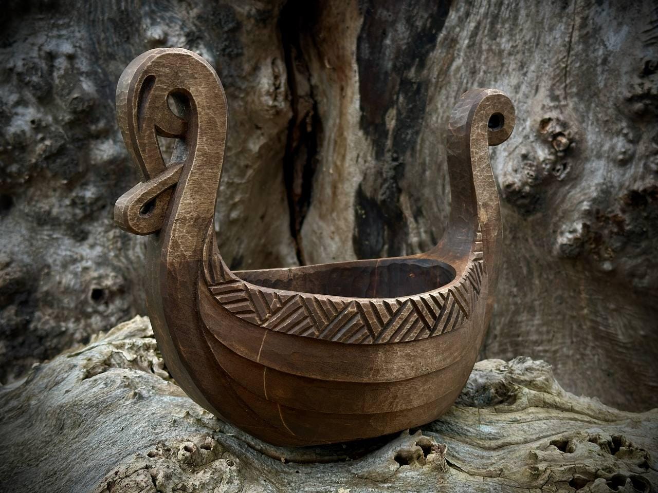 Viking Mug - Ale Mug Wooden Norwegian Norse Viking Bowl Urnes style