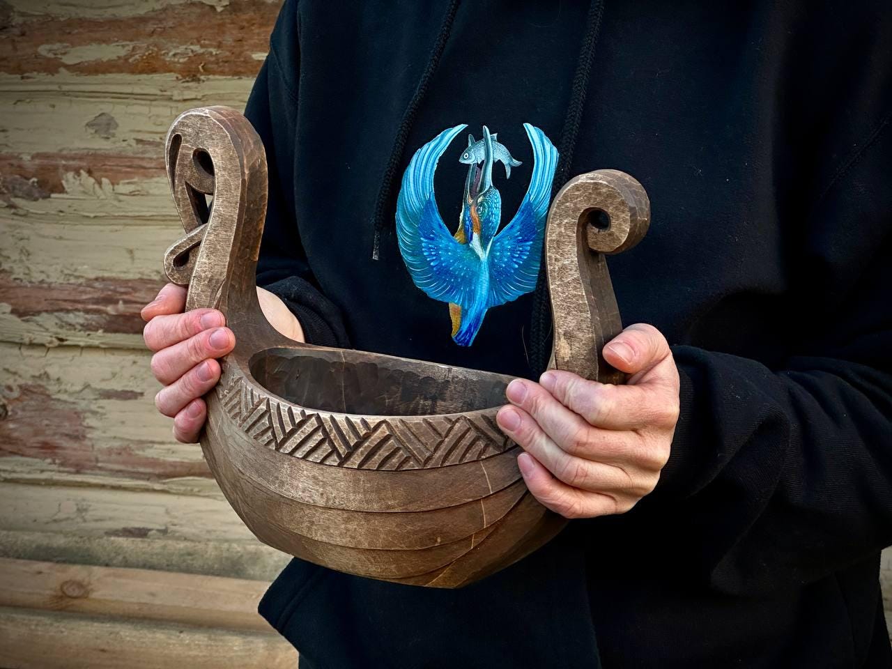 Viking Mug - Ale Mug Wooden Norwegian Norse Viking Bowl Urnes style