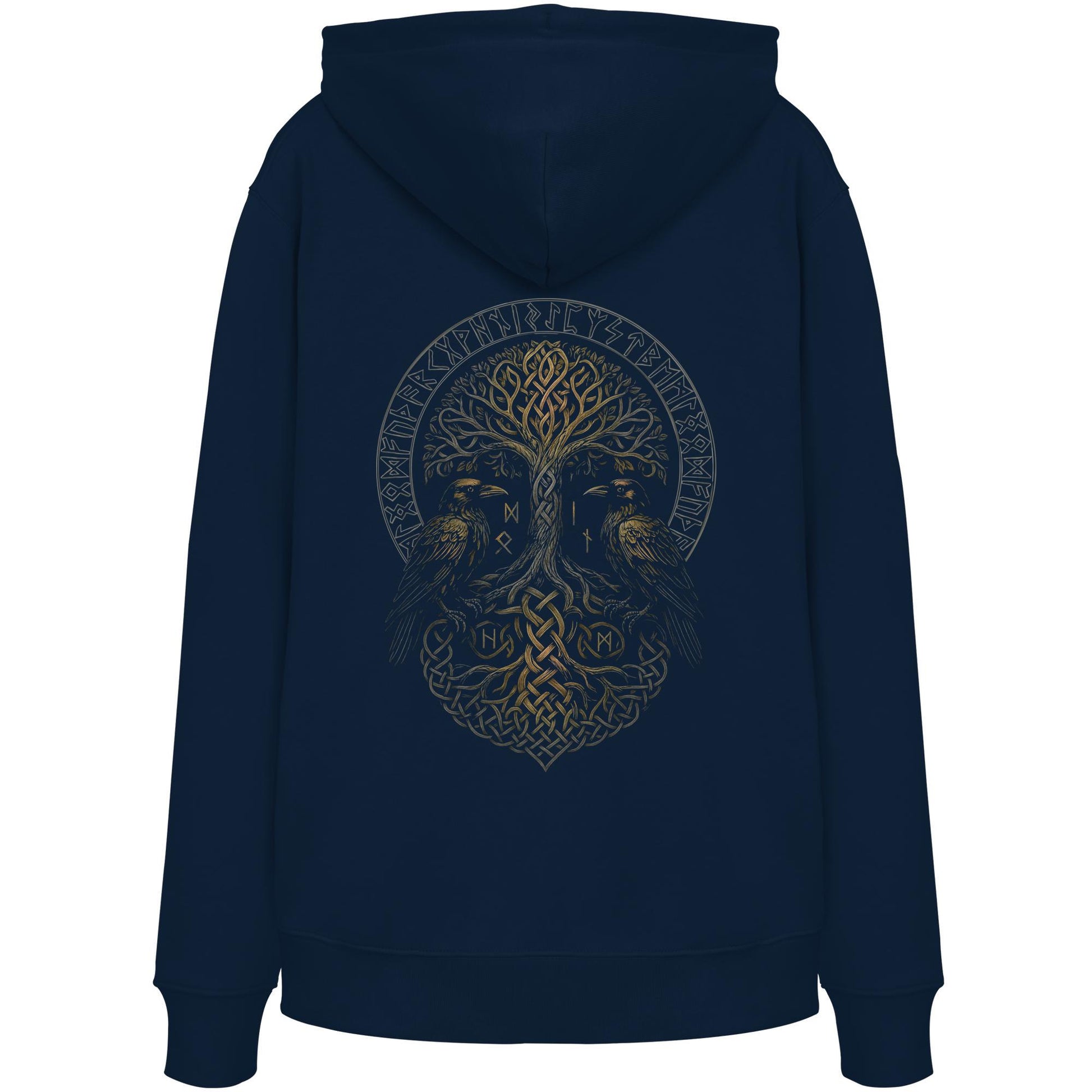 Viking Odin Hoodie - Hugin & Munin Ravens Odin's Viking Organic Hoodie