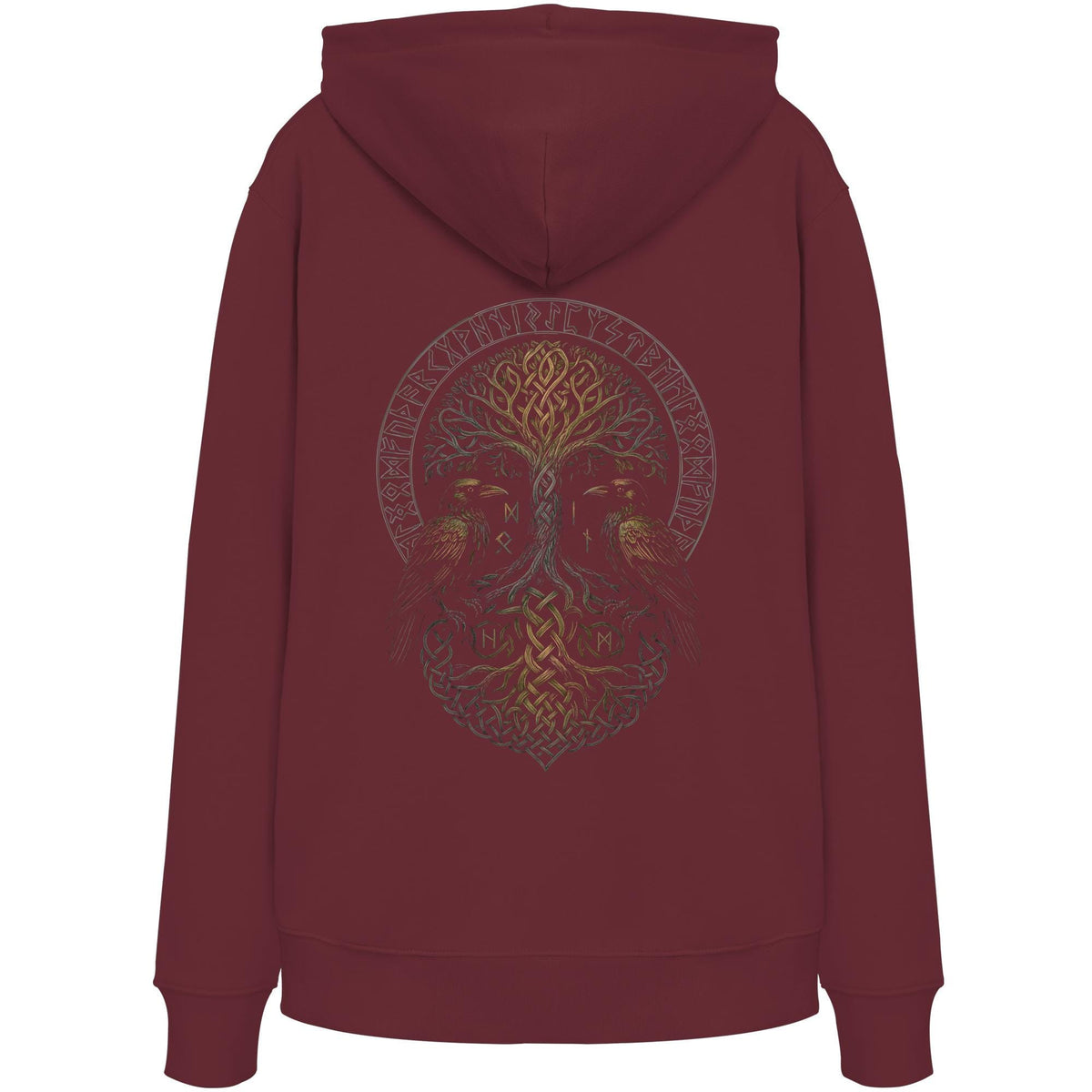 Viking Odin Hoodie - Hugin & Munin Ravens Odin's Viking Organic Hoodie