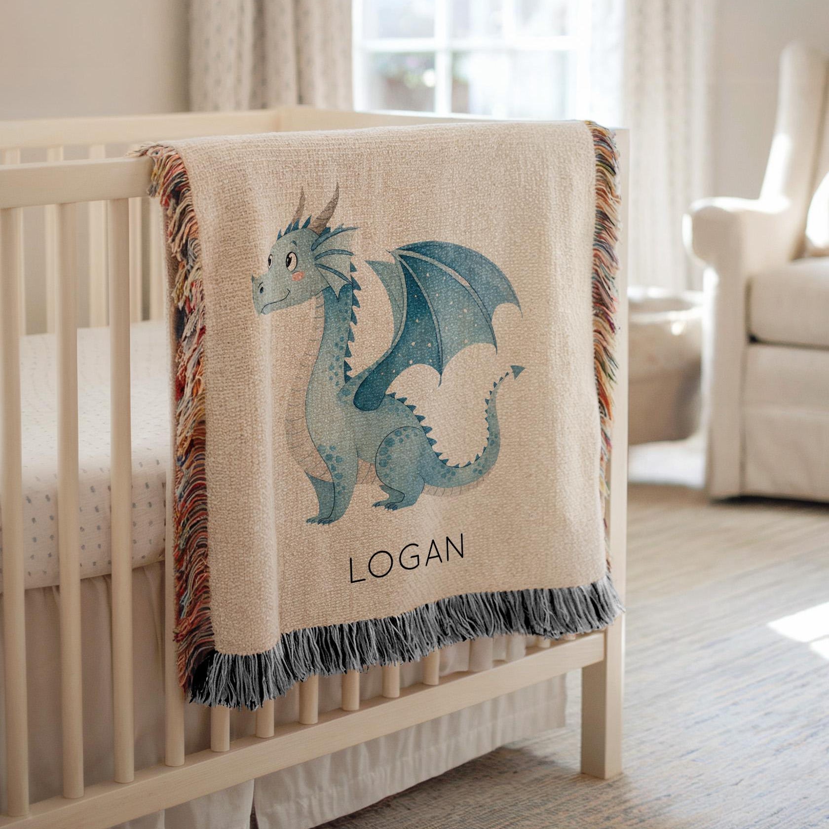Viking Rune Blanket - Norse Protection Rune Baby Blanket, Viking Nursery Gift