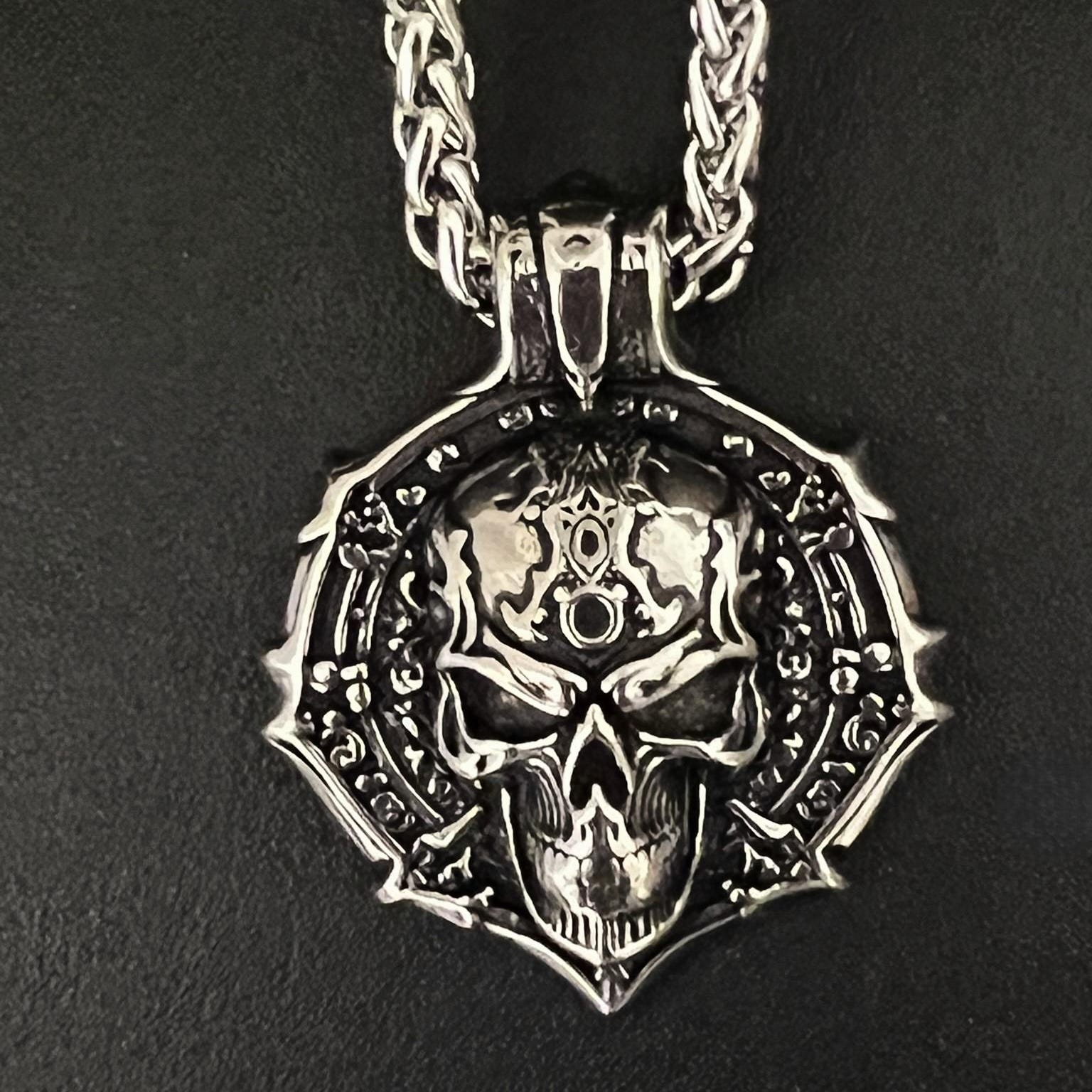 Viking Thor's Hammer Necklace - Viking Stainless Steel Hammer Pendant Necklace, Wolf Head Norse