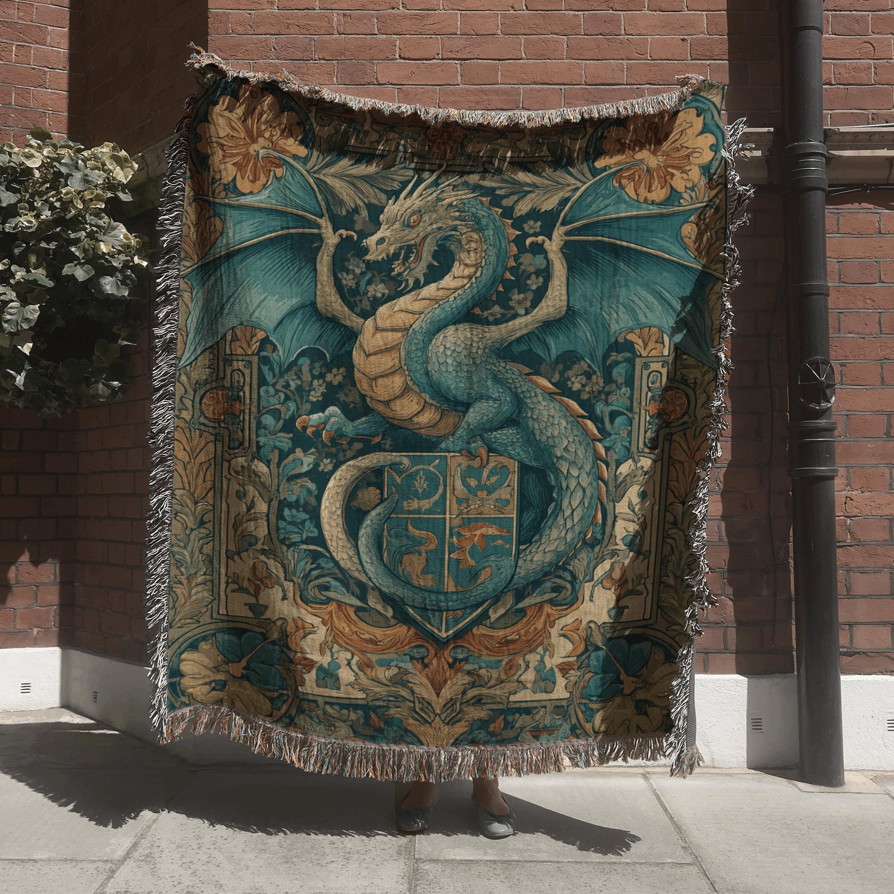 Viking Rug - Viking Dragon Knotwork Rug, Norse Mythology, Celtic Serpent Warrior (40x60cm)