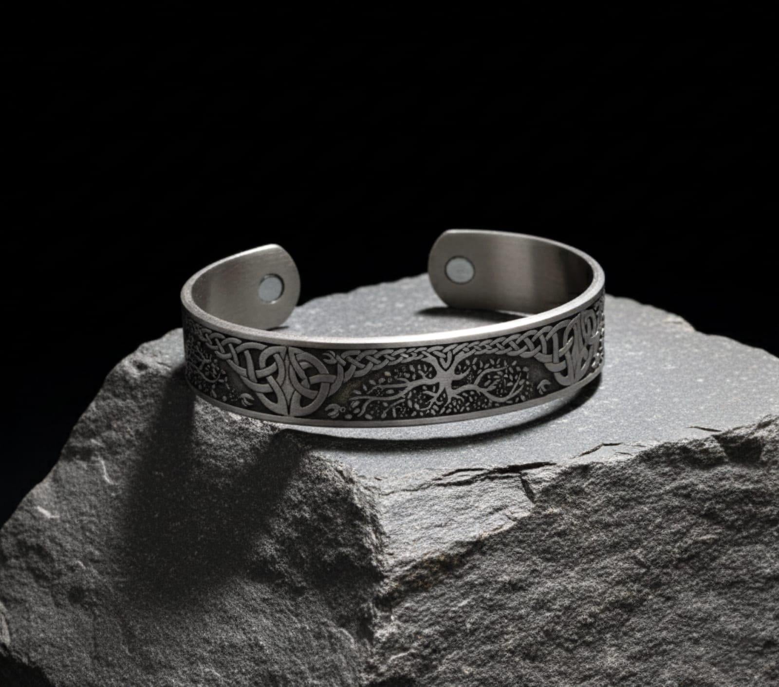 Viking Rune Bracelet - Vintage Viking Rune Bracelet, Norse Rune Mens Cuff – Nordic Bangle Pagan