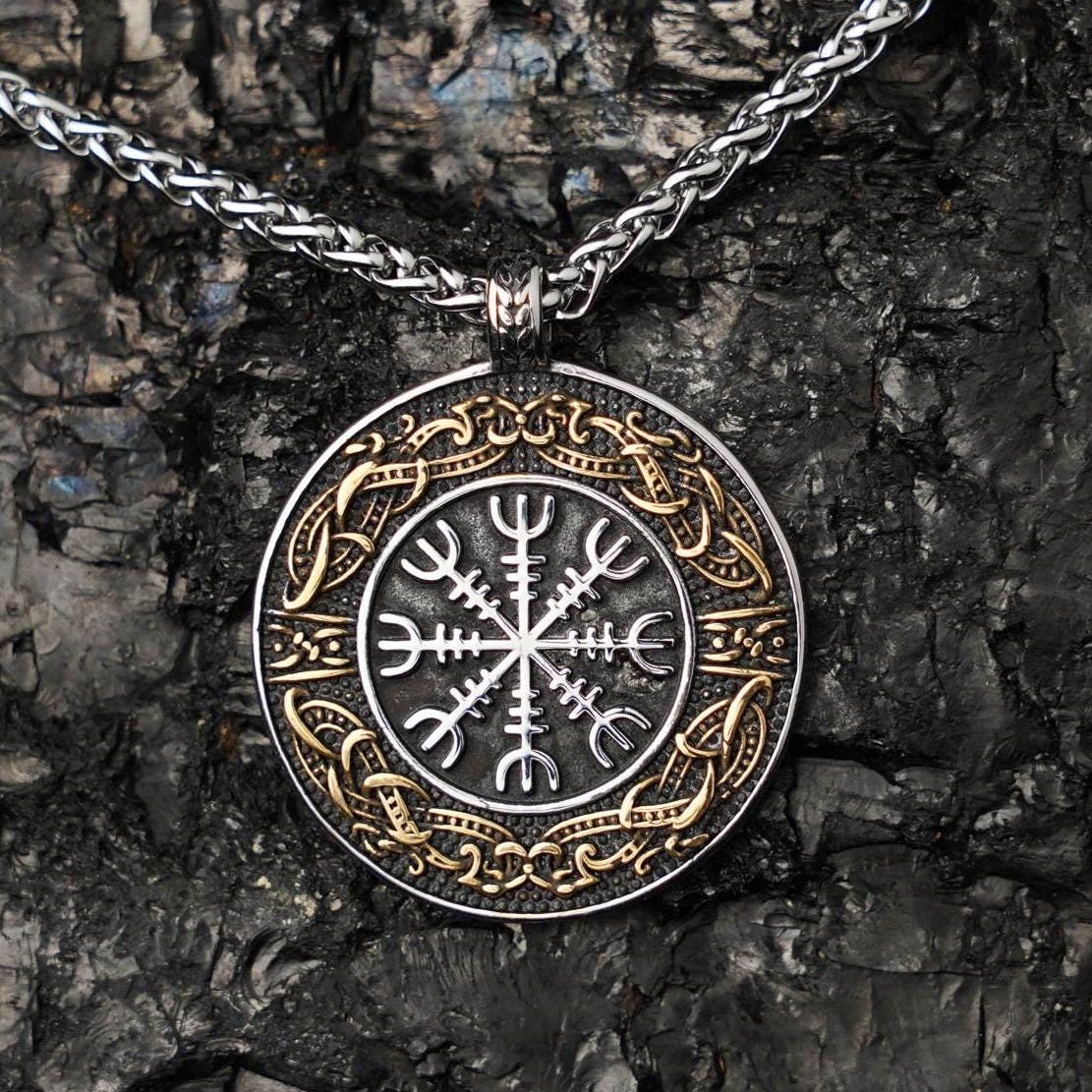 Viking Vegvisir Compass Rug - Viking Vegvisir Rug, Nordic Compass Area Carpet, Norse Mythology Home