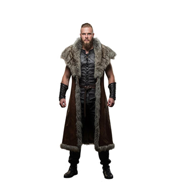 Viking Jacket - Handcrafted Cowhide Medieval Fur Coat: Viking Warrior Costume