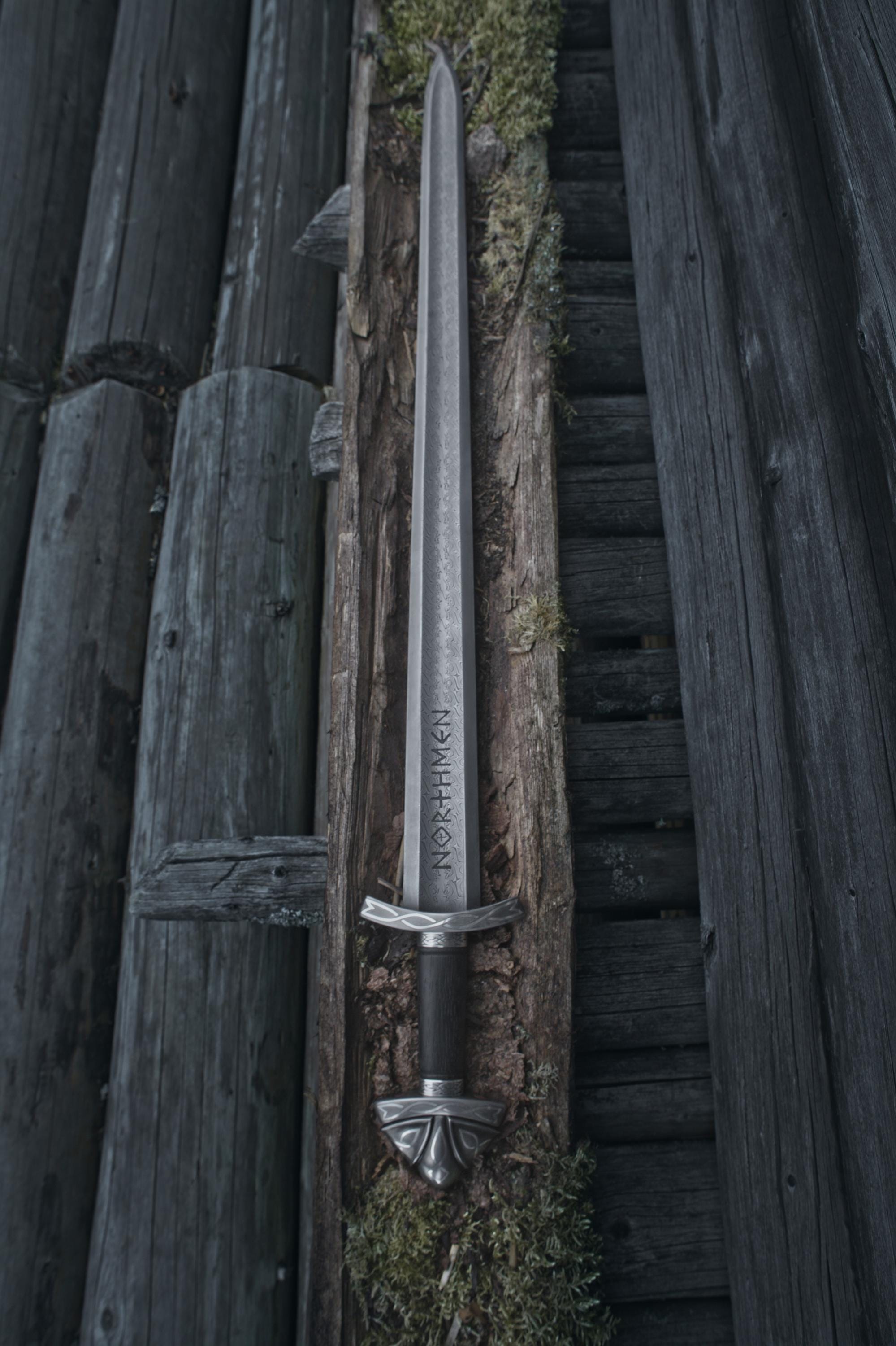 Viking Weapon Replica - Northmen Sword Hand Forged Damascus Steel, Medieval Viking Long Sword, Wall