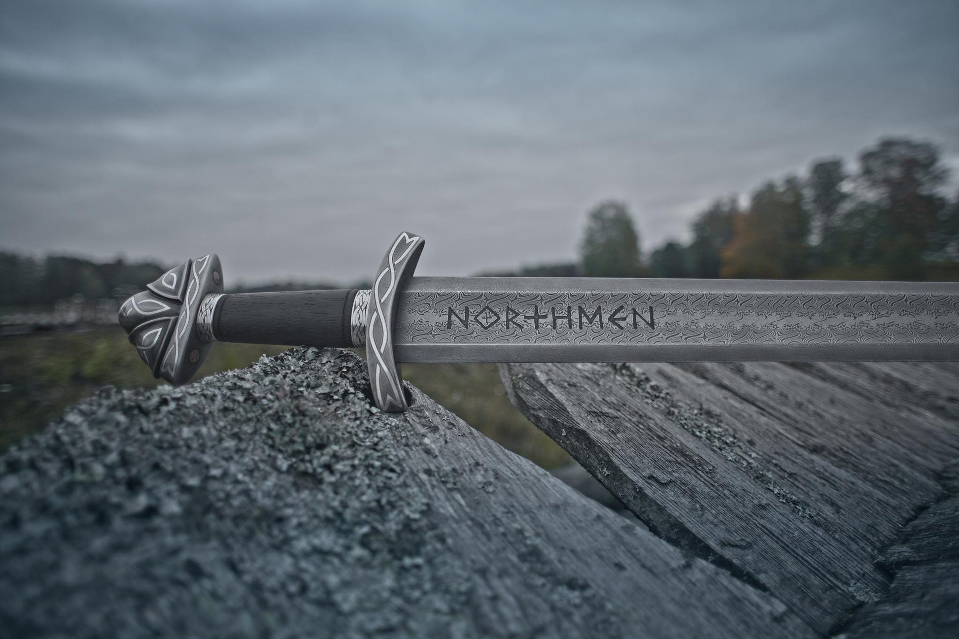 Viking Weapon Replica - Northmen Sword Hand Forged Damascus Steel, Medieval Viking Long Sword, Wall