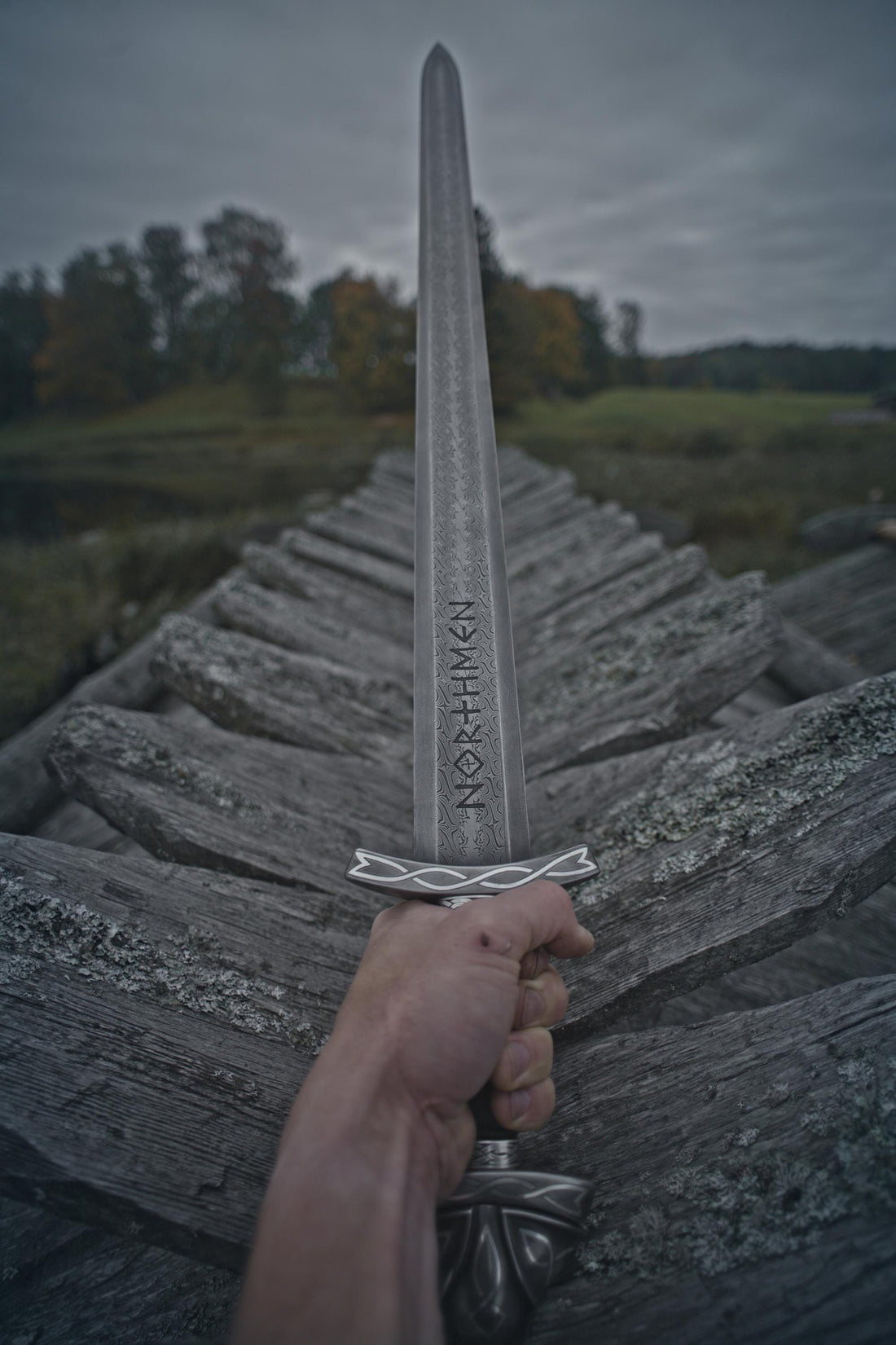 Viking Weapon Replica - Northmen Sword Hand Forged Damascus Steel, Medieval Viking Long Sword, Wall
