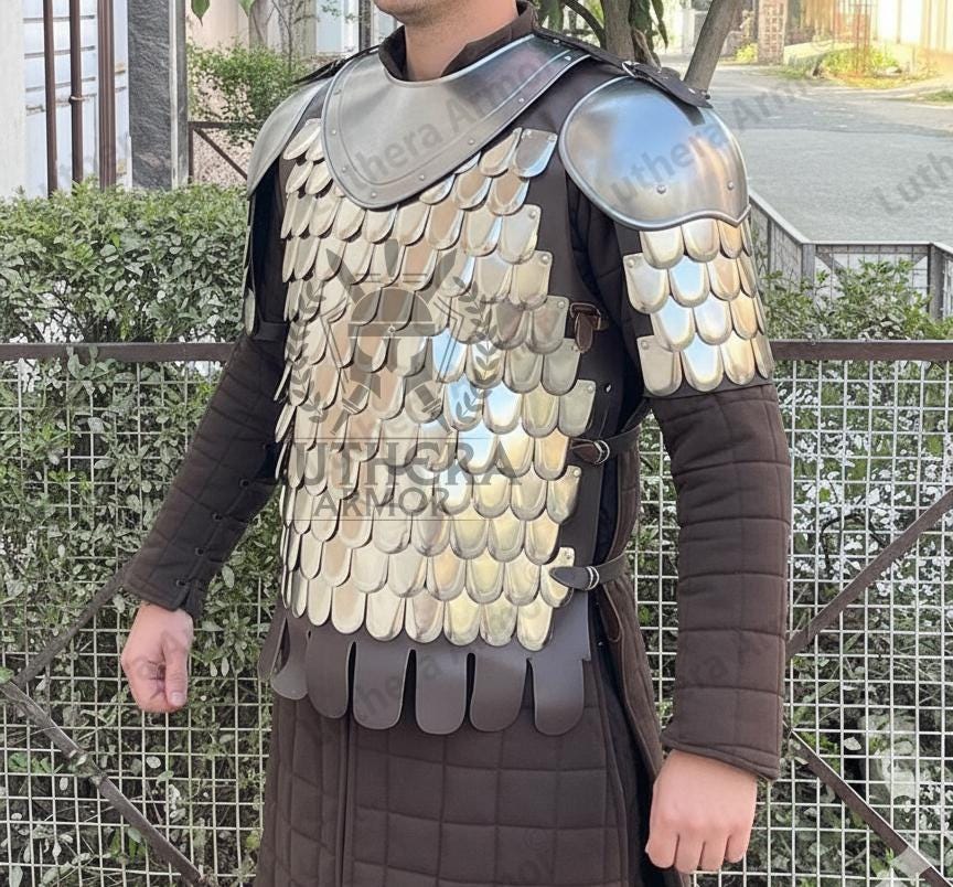 Viking Jacket - Handmade Warrior Medieval Leather Coat, Unisex Ranger Combat Quilted Viking Cosplay