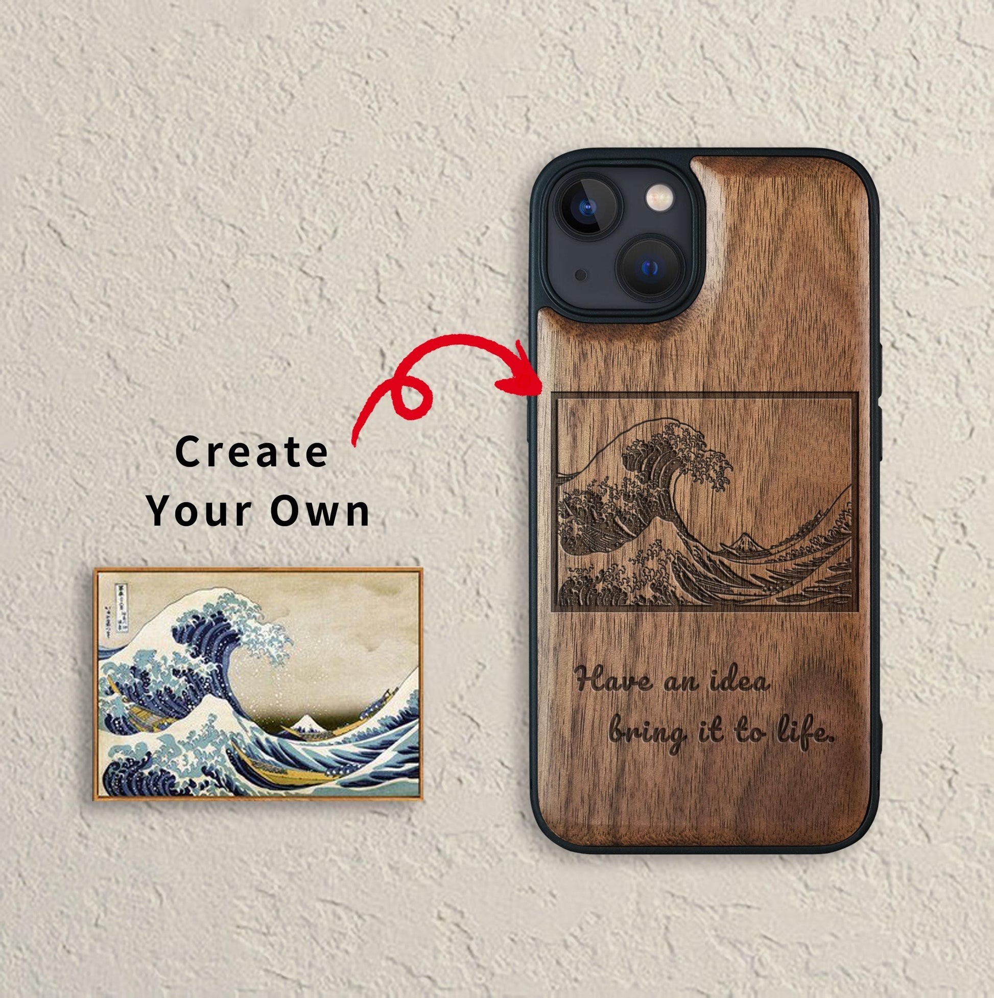 Viking Vegvisir Compass Costume & LARP - Custom Tattoo Engraved Phone Case, Vegvisir Viking Compass