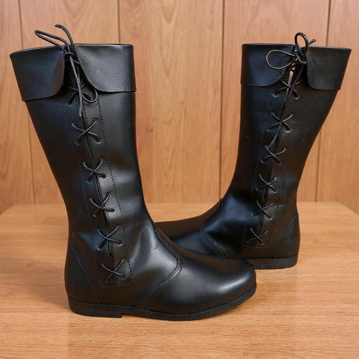 Viking Boots - Medieval Knee High Leather Boots – Renaissance Boots, LARP Footwear, Viking Boots