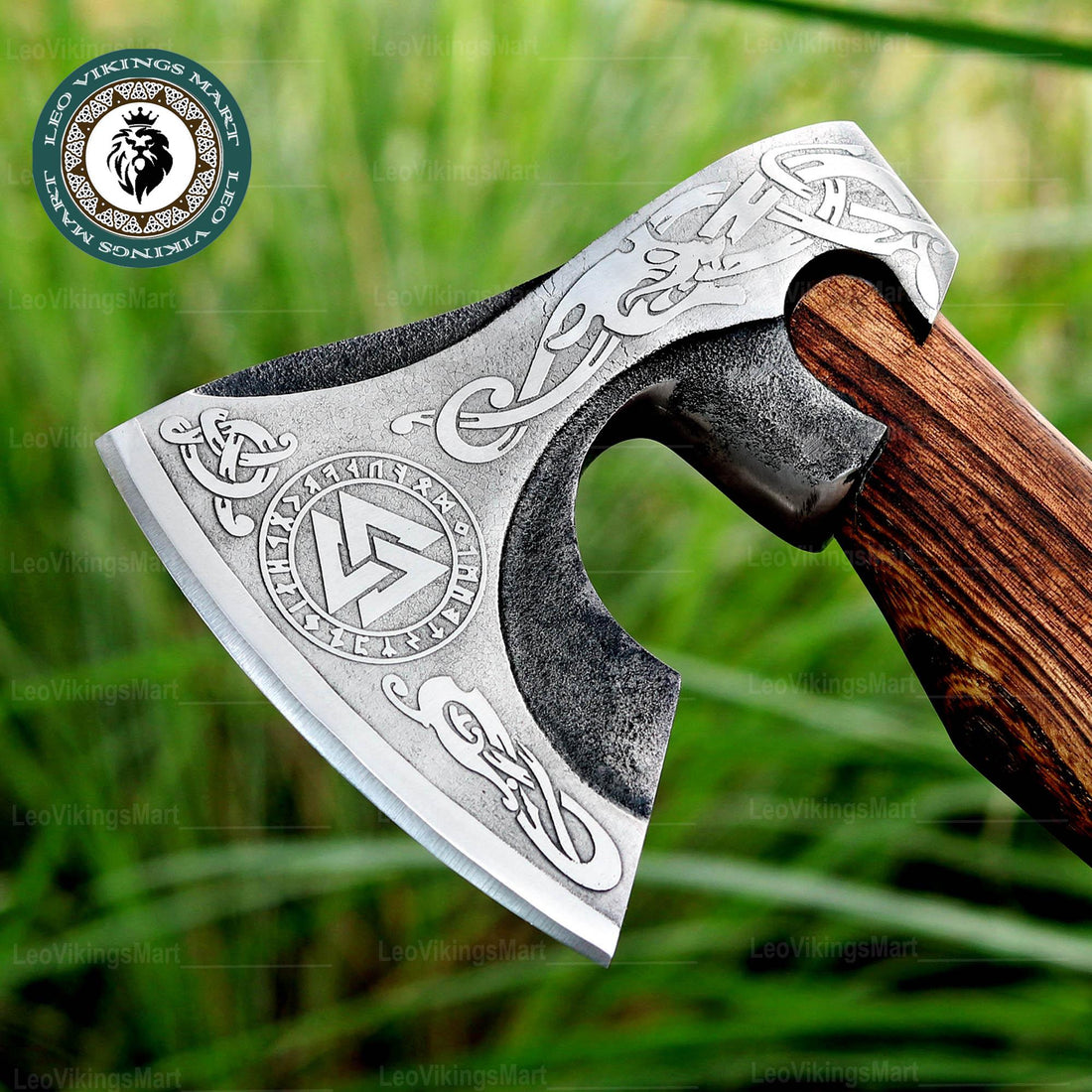 Viking Weapon Replica - Personalized Viking Axe, Hand made Carbon Steel Camping Hatchet With