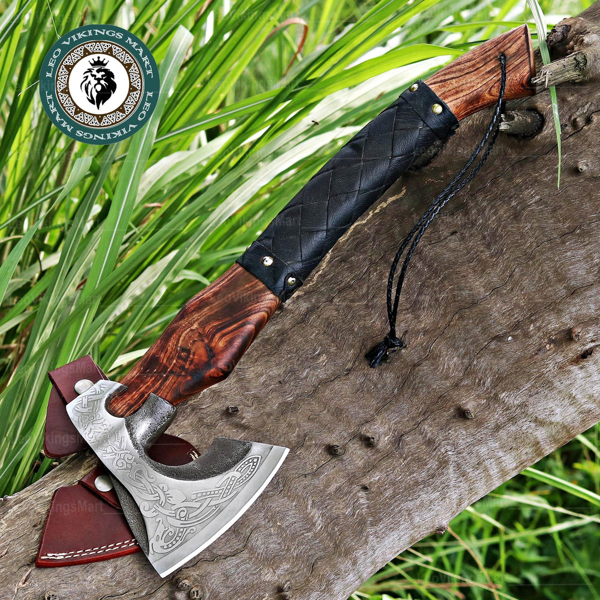 Viking Weapon Replica - Personalized Viking Axe, Hand made Carbon Steel Camping Hatchet With