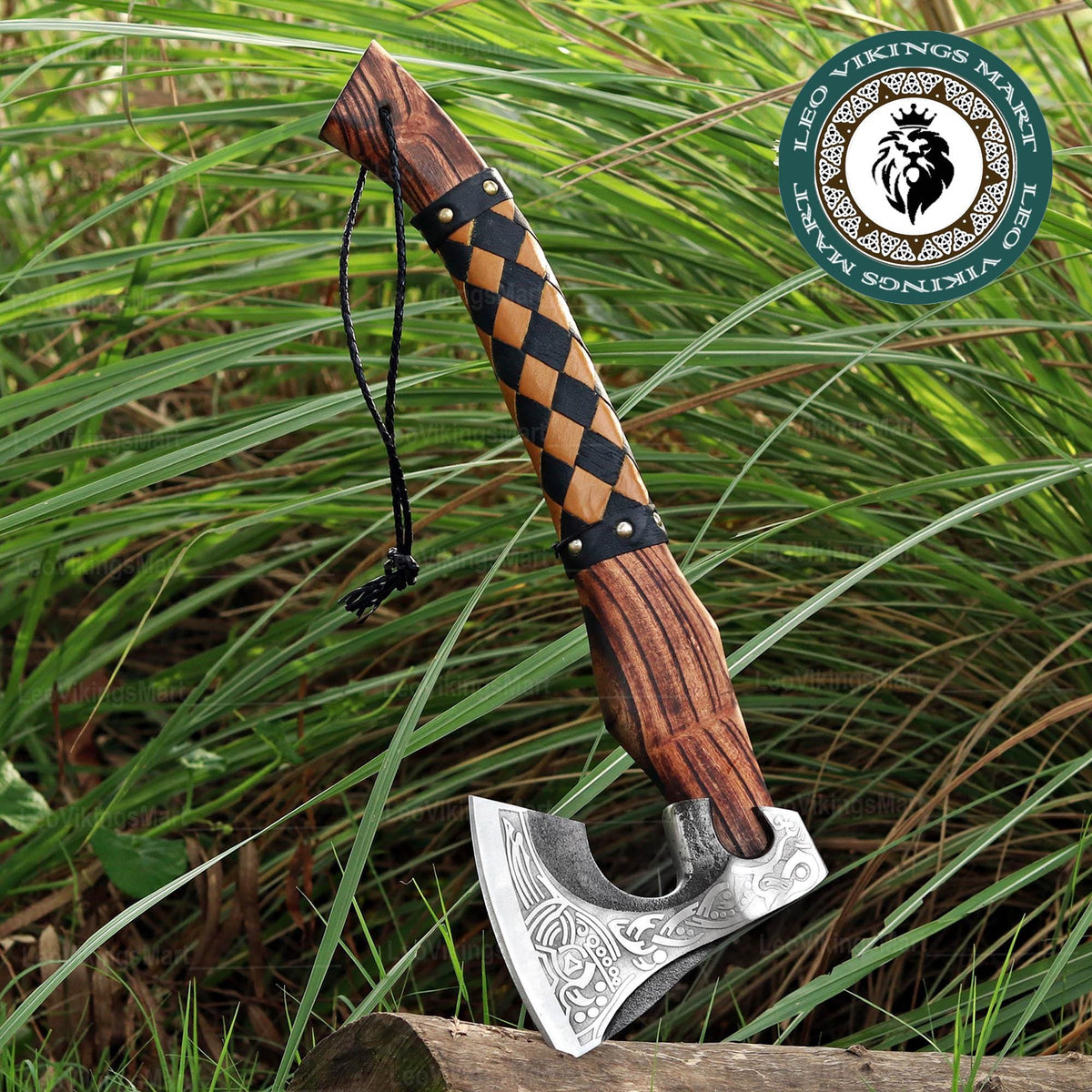 Viking Weapon Replica - Personalized Viking Axe, Hand made Carbon Steel Camping Hatchet With