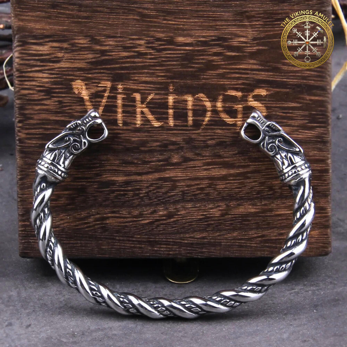Viking Bracelet - Vikings Norse Dragon Cuff Bracelet, Minimalist Stainless Steel Punk Mesh Link