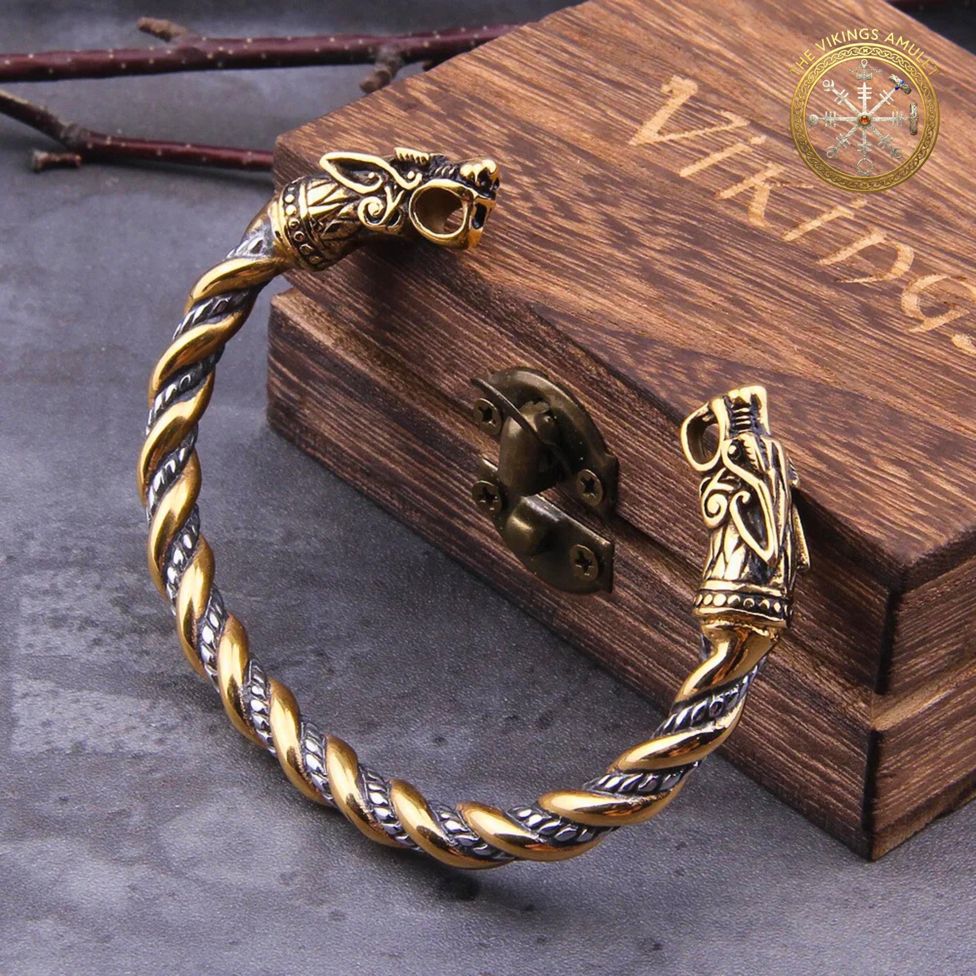 Viking Bracelet - Viking Celtic Knot Cuff Bracelet, Nordic Triskele Stainless Steel Bangle for Men