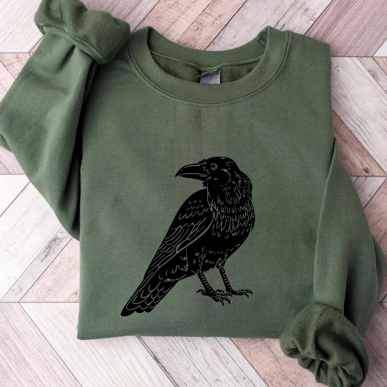 Viking Raven Hoodie - Gothic Raven Hoodie, Raven Skeleton Hoodie, Viking Raven Hoodie, Norse Raven