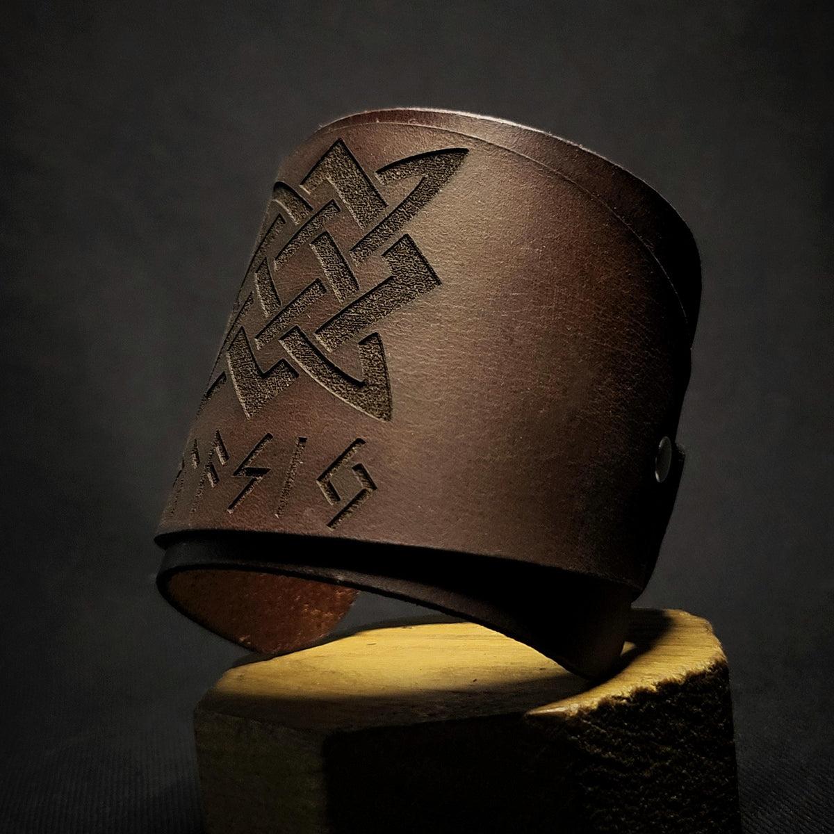 Viking Rune Bracelet - Custom Engraved Rune Leather Cuff – Viking Pagan Bracelet