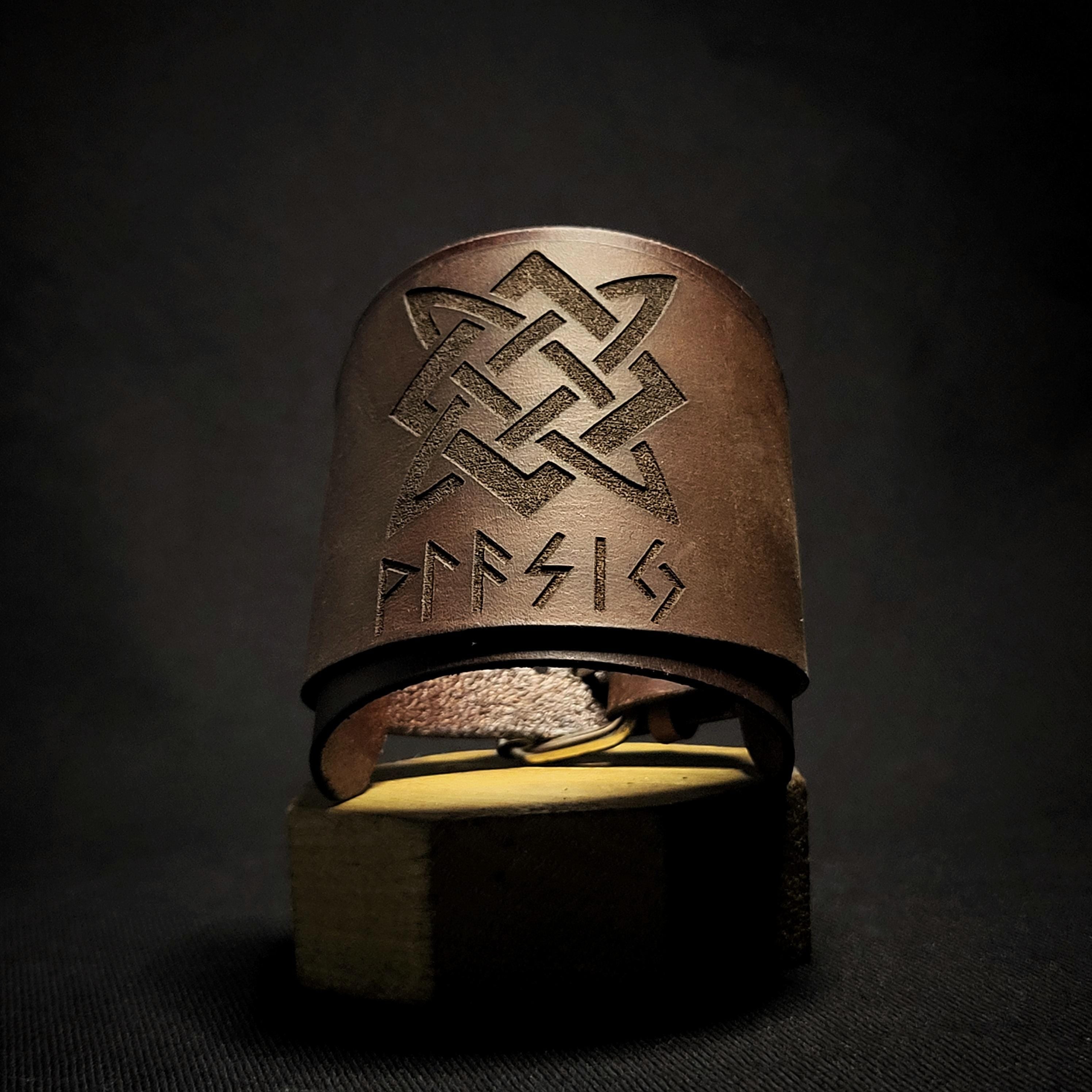 Viking Rune Bracelet - Custom Engraved Rune Leather Cuff – Viking Pagan Bracelet