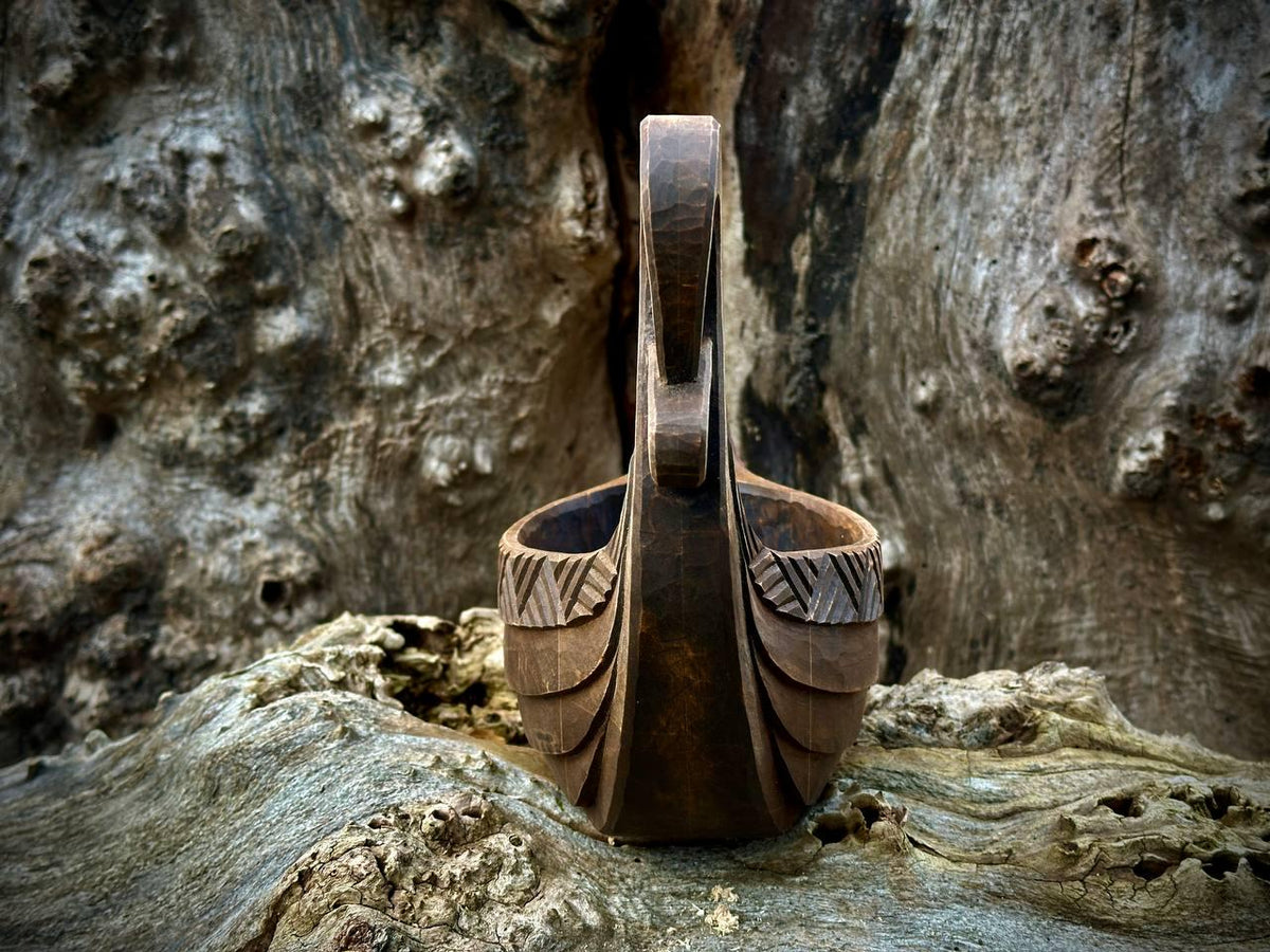 Viking Mug - Ale Mug Wooden Norwegian Norse Viking Bowl Urnes style