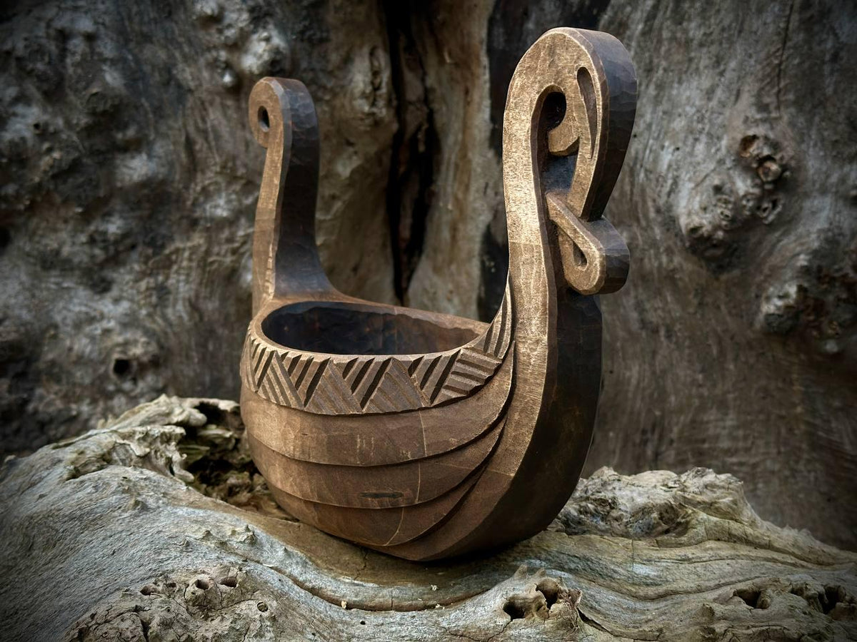 Viking Mug - Ale Mug Wooden Norwegian Norse Viking Bowl Urnes style