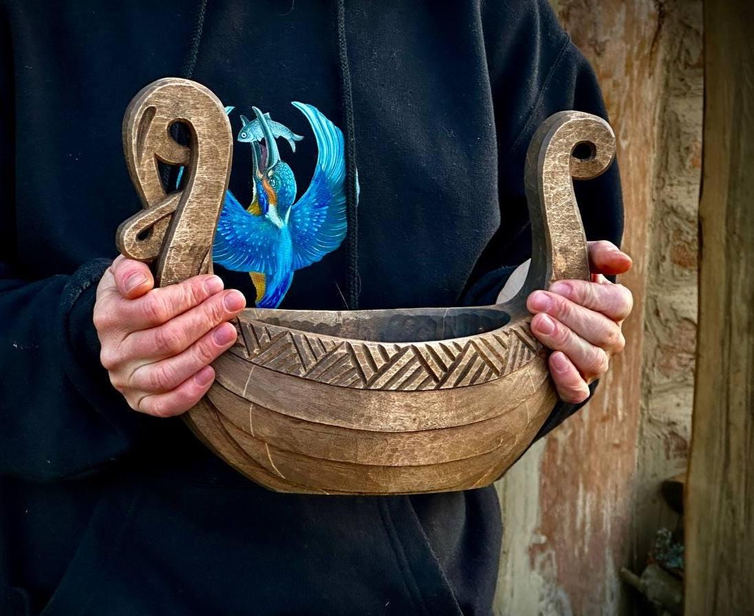 Viking Mug - Ale Mug Wooden Norwegian Norse Viking Bowl Urnes style