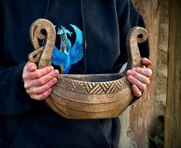 Viking Mug - Ale Mug Wooden Norwegian Norse Viking Bowl Urnes style