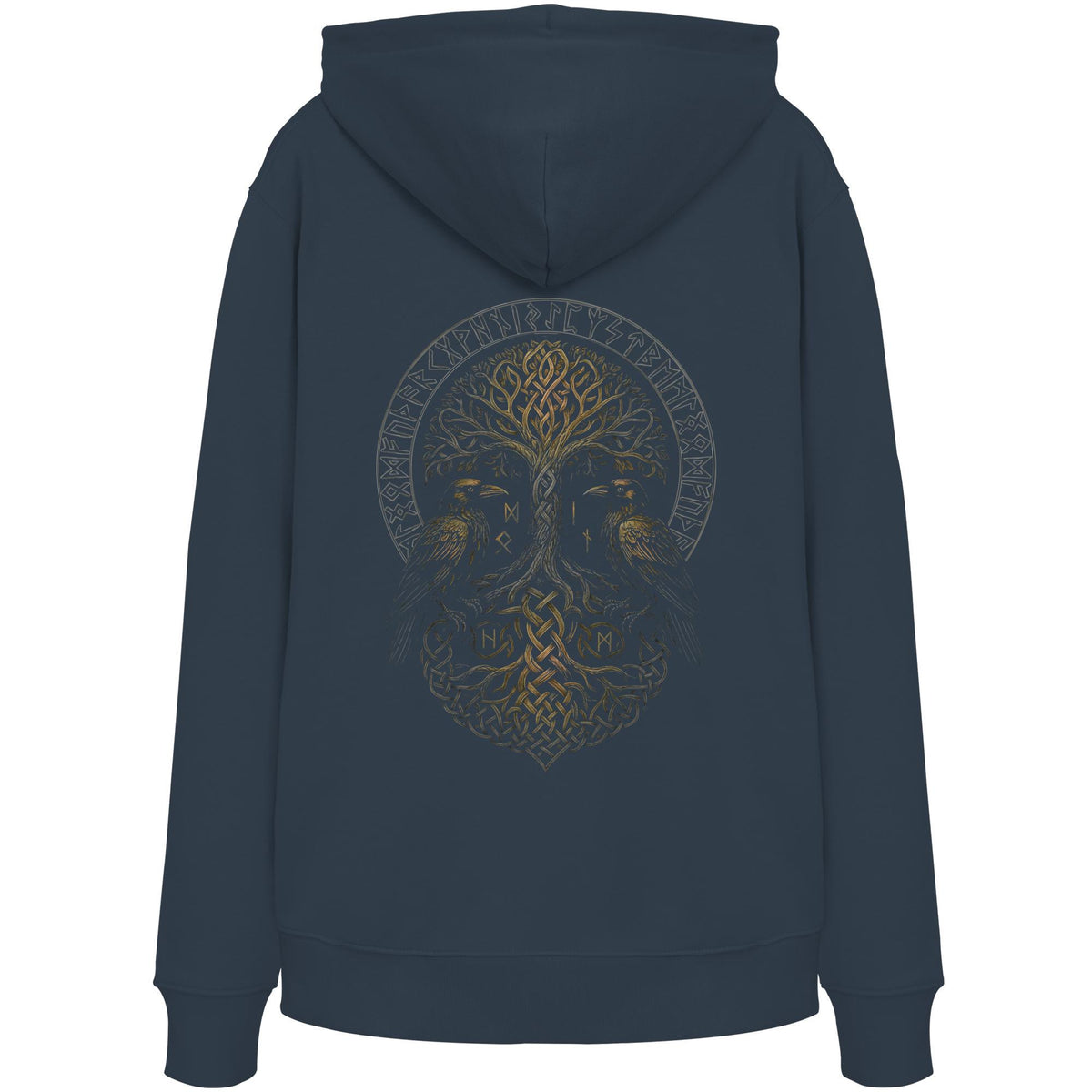 Viking Odin Hoodie - Hugin & Munin Ravens Odin's Viking Organic Hoodie
