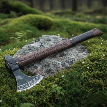 Viking Weapon Replica - Functional Hand forged Engraved Viking Axe - Perfect gift for him on this